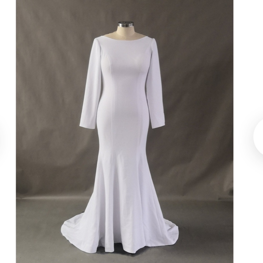 Modest Crepe Wedding Dress